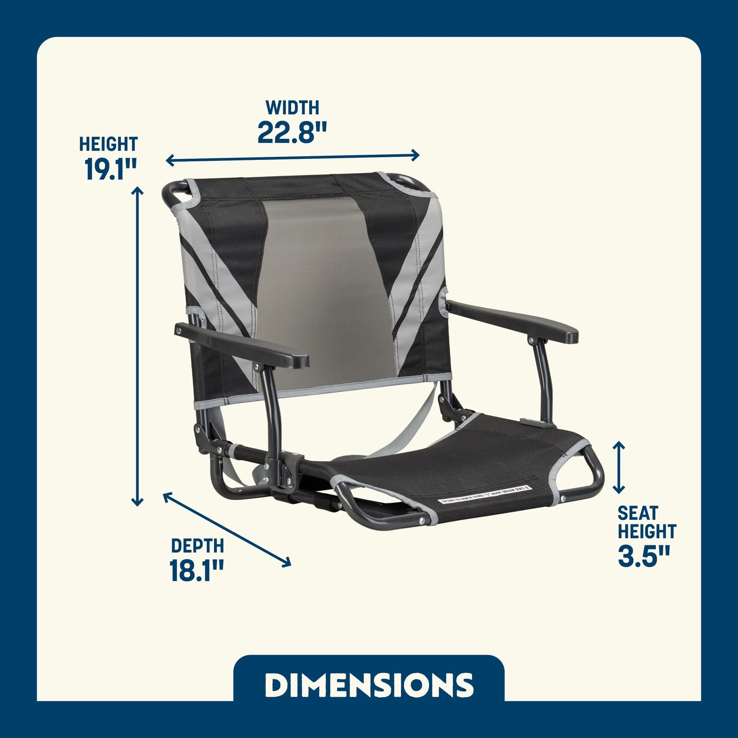 Big Comfort Stadium Chair™ with Armrests - Clean Bundle