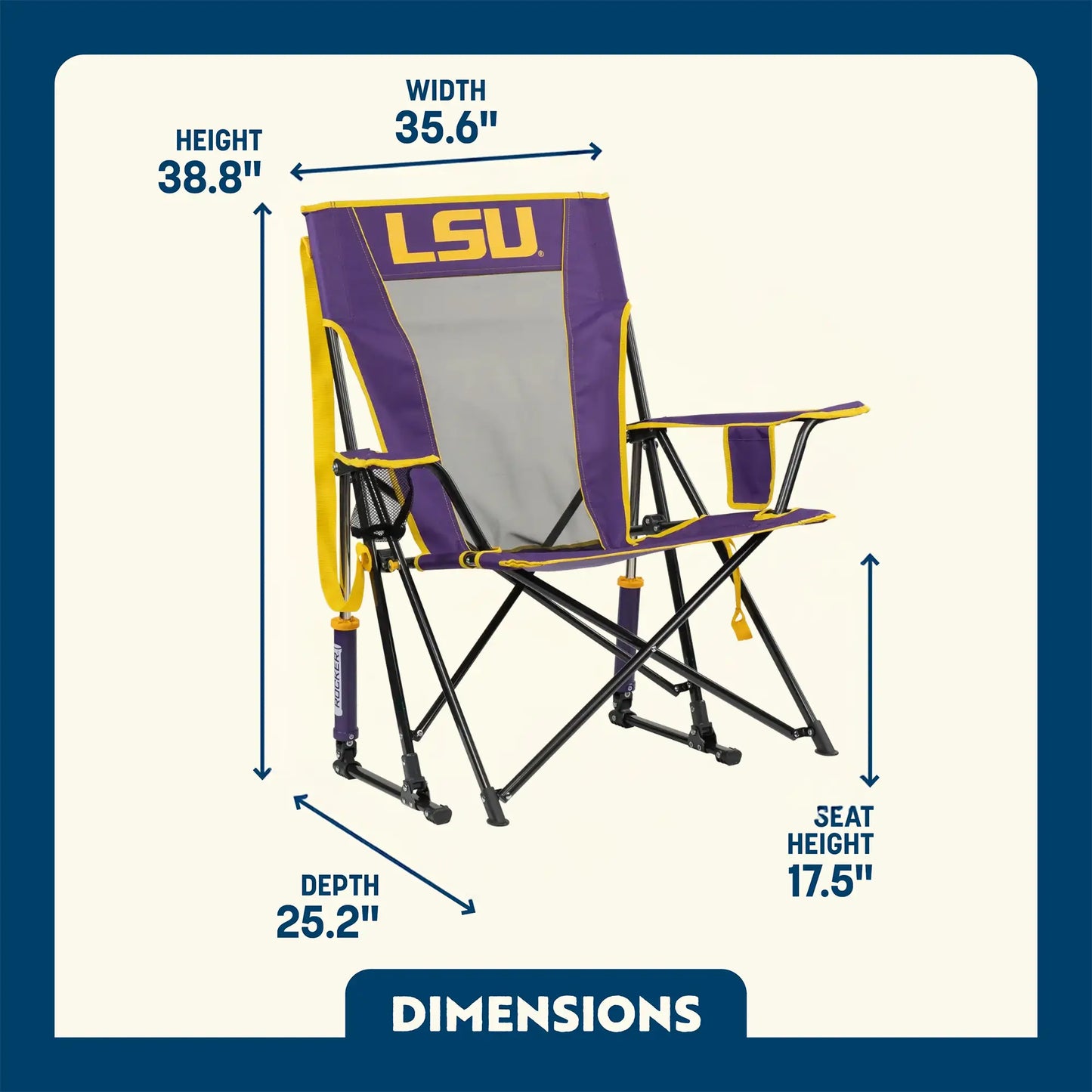 College Comfort Pro Rocker™ - LSU Tigers - Gift Ready