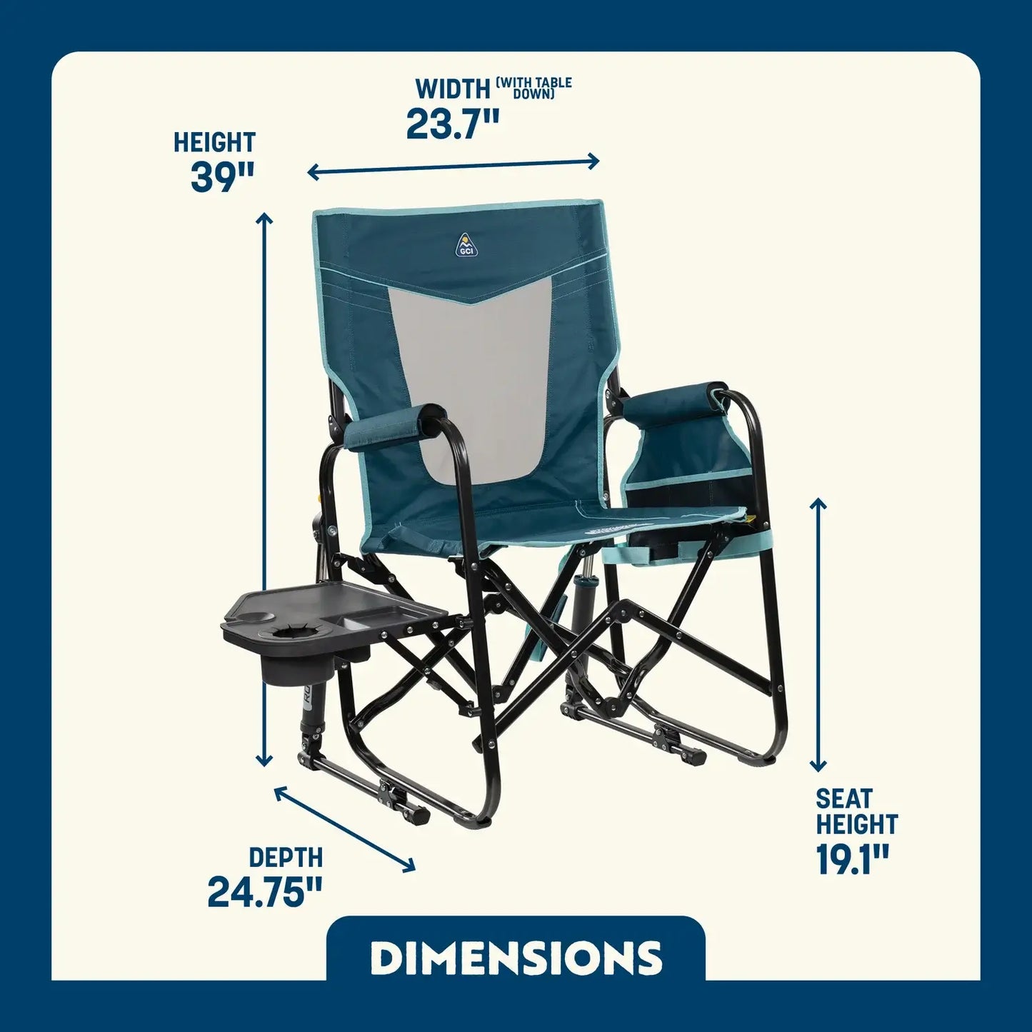 Stowaway Rocker™ with Side Table - Classic Pick